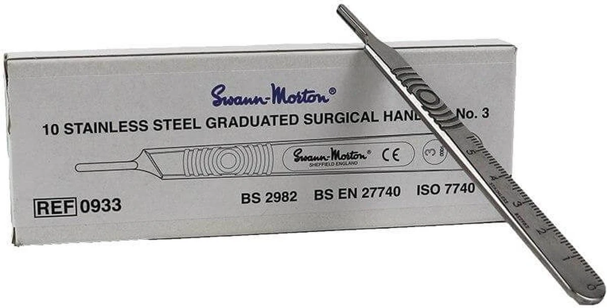 Swann Morton Scalpelheft (Houder) - Nummer: 3 - REF 0933 2 Swann Morton Scalpelheft (Houder) - Nummer: 3 - REF 0933 - Afbeelding 2