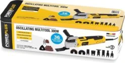 Powerplus POWX1347MC Oscillerende Multitool - Multifunctioneel Gereedschap - 300W - Oscillerend - Variabele Snelheid - Snelwisselsysteem - Stofafzuiging - Incl. Aluminium Opbergkoffer En 36 Accessoires - Schuren, Zagen, Snijden En Polieren -Makita || Merkloos || Stanley Verkoopwinkel 1200x614 26