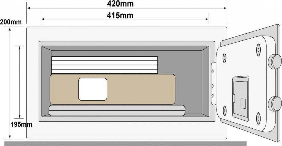 Kluisje Met Cijferslot, Kluis Elektronisch, Digitale Laptop Kluis, Laptopkluis Met Sleutelslot, XL Hotelkluisje Met 130db Alarm,merk Profitect 2 Kluisje Met Cijferslot, Kluis Elektronisch, Digitale Laptop Kluis, Laptopkluis Met Sleutelslot, XL Hotelkluisje Met 130db Alarm,merk Profitect - Afbeelding 2