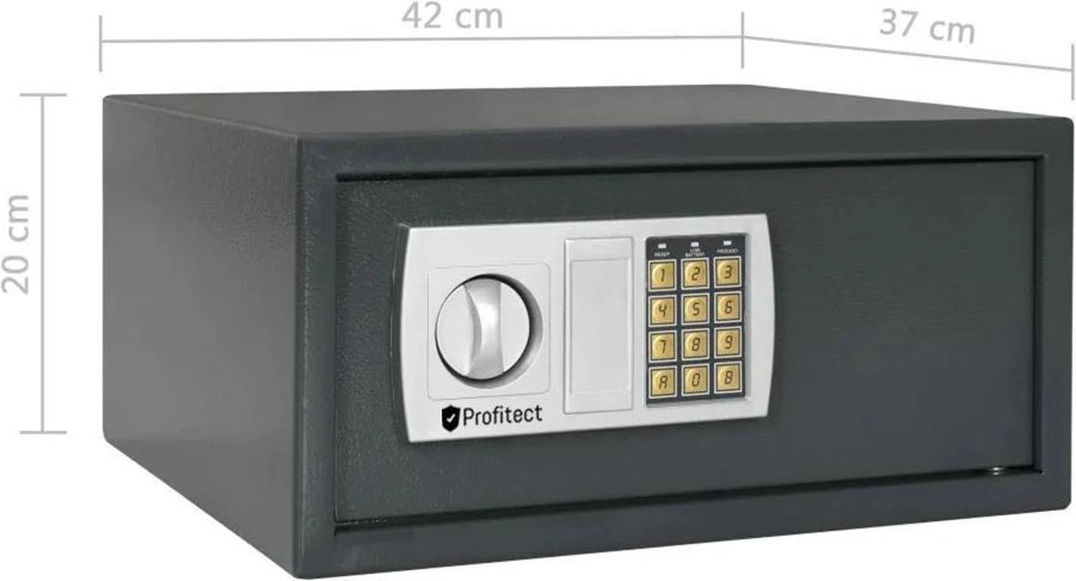 Kluisje Met Cijferslot, Kluis Elektronisch, Digitale Laptop Kluis, Laptopkluis Met Sleutelslot, XL Hotelkluisje Met 130db Alarm,merk Profitect 3 Kluisje Met Cijferslot, Kluis Elektronisch, Digitale Laptop Kluis, Laptopkluis Met Sleutelslot, XL Hotelkluisje Met 130db Alarm,merk Profitect - Afbeelding 3