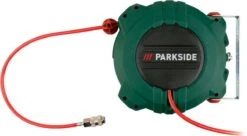 PARKSIDE Perslucht Slanghaspel - 10 M / Aansluitslang Compressor: 3 M - Met Automatisch Oprolsysteem - Werkdruk: Max. 10 Bar