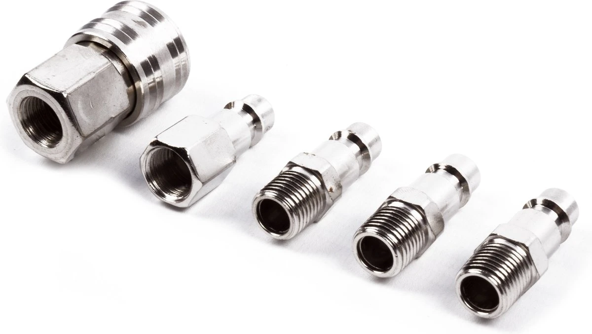 Hofftech GAV Lucht Euro Koppeling Set 1/4" - 5 Delig 2 Hofftech GAV Lucht Euro Koppeling Set 1/4" - 5 Delig - Afbeelding 2