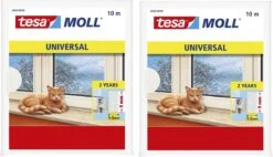 Tesa 2x Pakjes Zelfklevende Raam/deur Tochtstrip Wit 10 Meter X 9 Mm - Huis Isolatie - Tochtstroken Voor Ramen En Deuren
