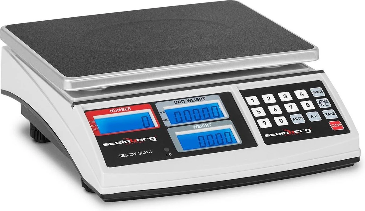 Steinberg Systems Telweegschaal - 30 Kg / 1 G - Wit 10 Steinberg Systems Telweegschaal - 30 Kg / 1 G - Wit - Afbeelding 10