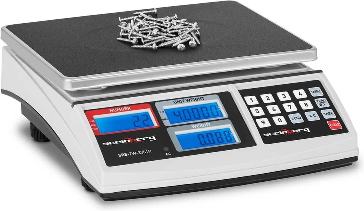 Steinberg Systems Telweegschaal - 30 Kg / 1 G - Wit 1 Steinberg Systems Telweegschaal - 30 Kg / 1 G - Wit