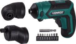 VONROC Accu Schroefmachine – 4V – Incl. Bithouder, Excentrisch En Haaks Opzetstuk, Bitset & Lader -Makita || Merkloos || Stanley Verkoopwinkel 1200x701 9