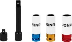 VONROC Momentsleutel ½” – 470mm – 28-210Nm – Incl. 3-delige Doppenset, Verlengstuk En Verloopstuk/adapter -Makita || Merkloos || Stanley Verkoopwinkel 1200x709 3