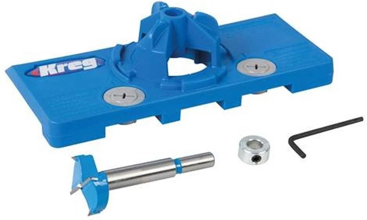 Kreg - Boormal Scharnieren Set - Boorhulp Houtbewerking - Incl Boor Ø 35 Mm - Boorgeleider 1 Kreg - Boormal Scharnieren Set - Boorhulp Houtbewerking - Incl Boor Ø 35 Mm - Boorgeleider