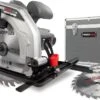 Powerplus POWESET4 Elektrische Cirkelzaag - 1200W - Zaagblad 185mm - Incl. Parallelgeleider, Stofafzuigingaansluiting, Aluminium Gereedschapskoffer En 4 Cirkelzaagbladen Hout