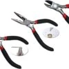 Bob Online ™ - 4 Stuks Setje – Sieraden Maken Tang Setje – 1 X Rondbektang + 1 X Kniptang + 1 X Platbektang + 1 X Messing Ring – Jewelry Making Pliers Set – 1 X Round Nosed Pliers + 1 X Side Cutters + 1 X Flat Nosed Pliers + 1 X Jump Ring Tool