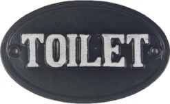 Naambordje Zwart "TOILET"