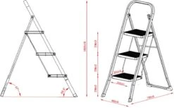 IVOL Huishoudtrap 3 Treden - Keukentrap Inklapbaar - Grijs - Antislip - Max. Hoogte 70.5 Cm -Makita || Merkloos || Stanley Verkoopwinkel 1200x745