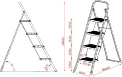IVOL Huishoudtrap 4 Treden - Keukentrap Inklapbaar - Grijs - Antislip - Max. Hoogte 93 Cm -Makita || Merkloos || Stanley Verkoopwinkel 1200x756 4