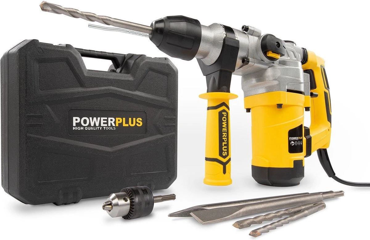 Powerplus POWX1175 Boorhamer - 1600W - 5J - SDS-Plus - Trilling Reductie - Incl. Opbergkoffer En 7 Accessoires 1 Powerplus POWX1175 Boorhamer - 1600W - 5J - SDS-Plus - Trilling Reductie - Incl. Opbergkoffer En 7 Accessoires