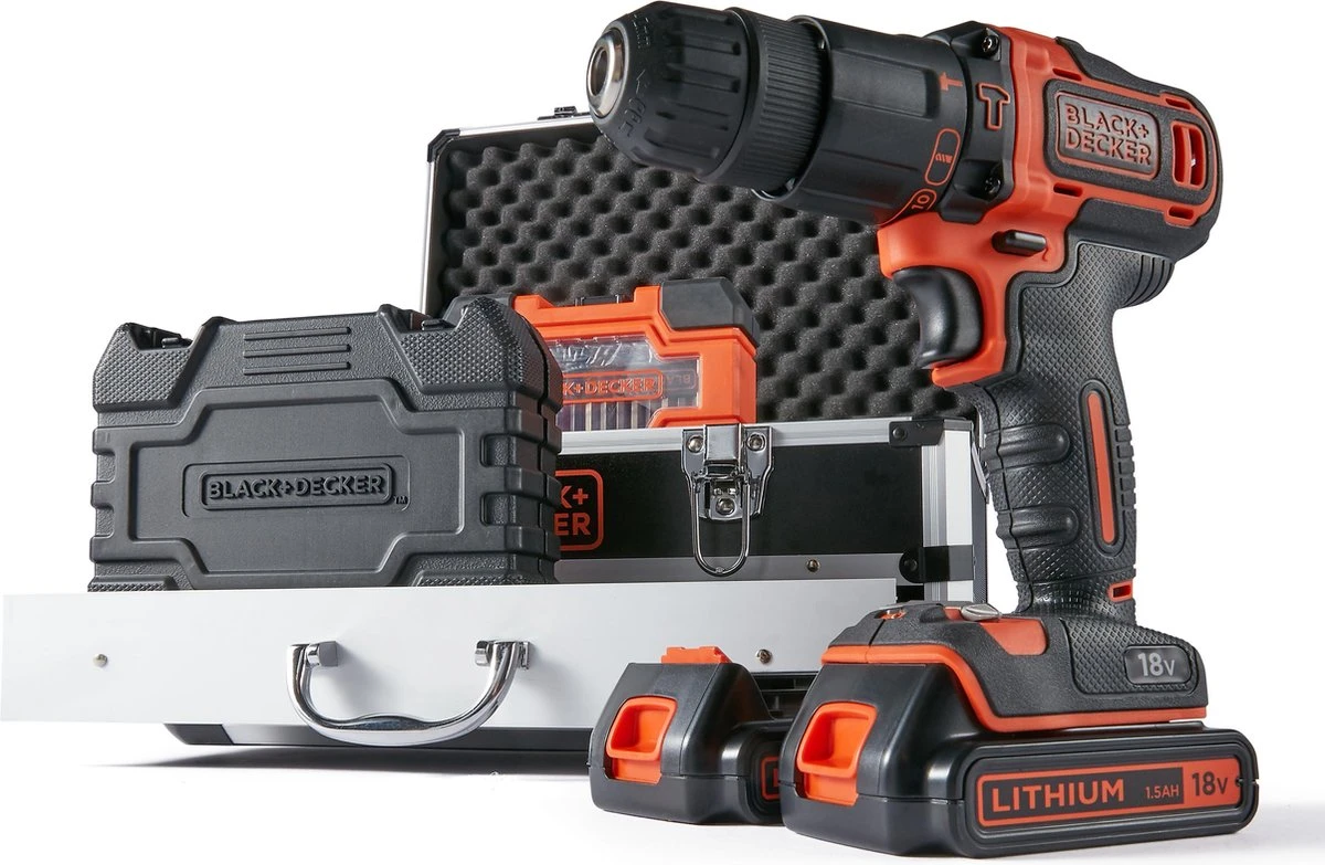 Black & Decker BLACK+DECKER BDC718AS2F-QW Klopboormachine - 18V - Incl. 2 Accu’s - 80 Accessoires 5 Black & Decker BLACK+DECKER BDC718AS2F-QW Klopboormachine - 18V - Incl. 2 Accu’s - 80 Accessoires - Afbeelding 5