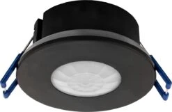 Ledvion Zwarte Inbouw Bewegingssensor 360° Met Schemerschakelaar 8M Bereik Max. 600W IP65