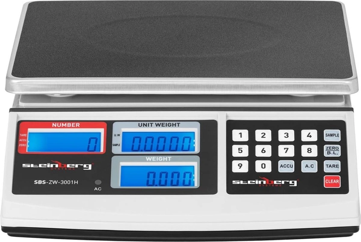 Steinberg Systems Telweegschaal - 30 Kg / 1 G - Wit 8 Steinberg Systems Telweegschaal - 30 Kg / 1 G - Wit - Afbeelding 8