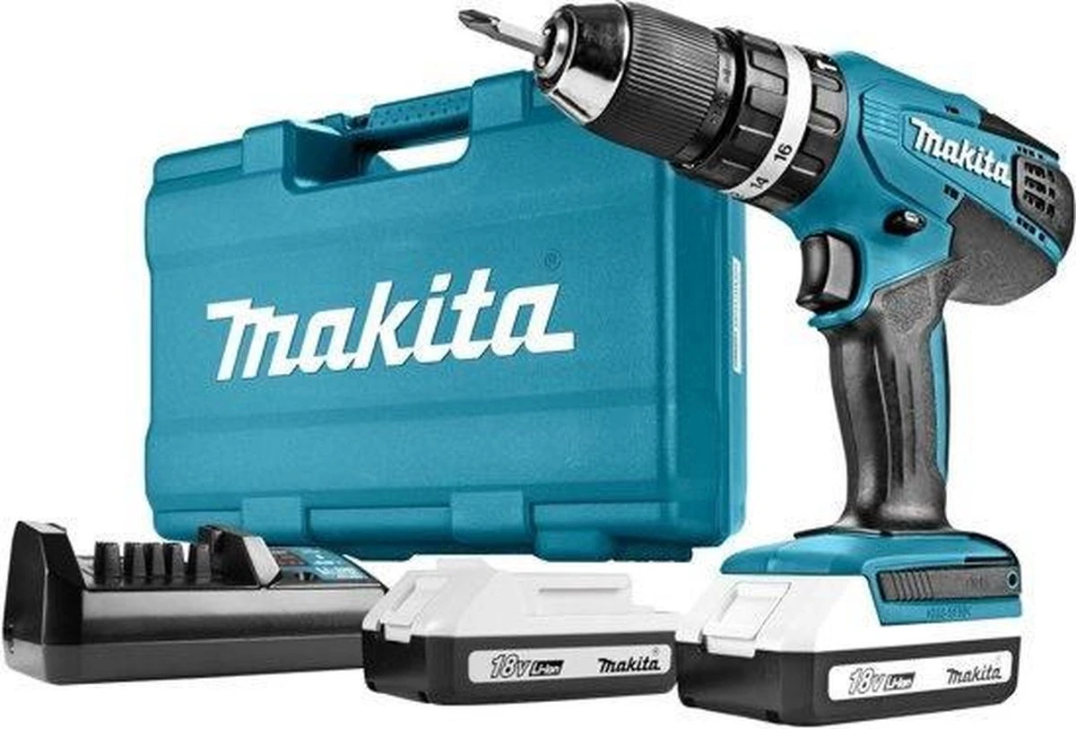 Makita HP457DWE10 Klopboor-/Schroefmachine -18 V - Met 74-Delige Accesoireset 8 Makita HP457DWE10 Klopboor-/Schroefmachine -18 V - Met 74-Delige Accesoireset - Afbeelding 8