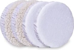 VONROC Polijsthoezen/Poetsschijven/polijstvachten Voor Polijstmachine – 240mm –2x Badstof –2x Synthetisch