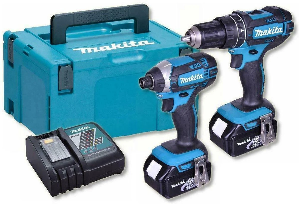 Makita DLX2131TJ 18V Li-Ion Combiset - Accuboormachine Met Klopfunctie (DHP482) & Slagschroevendraaier (DTD152) (2x 5.0Ah Accu) In Mbox 1 Makita DLX2131TJ 18V Li-Ion Combiset - Accuboormachine Met Klopfunctie (DHP482) & Slagschroevendraaier (DTD152) (2x 5.0Ah Accu) In Mbox