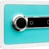 Fichero® Elektronische Kluis Met Vingerafdruk En Wachtwoord - Digitaal Touchscreen - Met Alarmsysteem En 4 Instellingen Voor Openen - Hip En Modern Design - Turquoise Blauw Wit