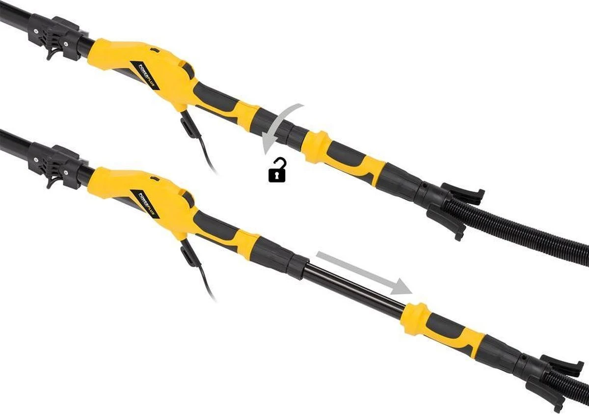 Powerplus POWX0479 Telescopische Wandschuurmachine - 1050W - Ø225mm - Incl. 6x Schuurpapier - Voor Plafond En Muur 11 Powerplus POWX0479 Telescopische Wandschuurmachine - 1050W - Ø225mm - Incl. 6x Schuurpapier - Voor Plafond En Muur - Afbeelding 11