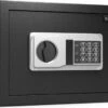 Earkings Kluis 25x35x25 Cm Met Cijferslot - Kluis Elektronisch Geldkist - Inclusief Bevestigingsmateriaal, Twee Noodsleutels En Alarm Slot - 15.5L