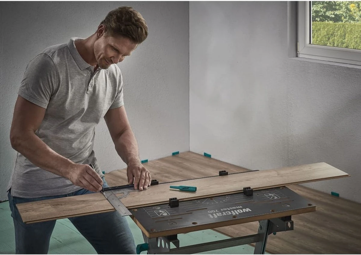 Wolfcraft - Laminaat Legset - Complete Set Laminaat Leggen - PVC - Verstekhaak - Contourmal - Laminaatinpasser - 6976000 17 Wolfcraft - Laminaat Legset - Complete Set Laminaat Leggen - PVC - Verstekhaak - Contourmal - Laminaatinpasser - 6976000 - Afbeelding 17