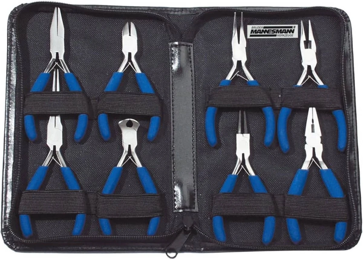Brüder Mannesmann Mini-tangenset In Etui (8-dlg) 1 Brüder Mannesmann Mini-tangenset In Etui (8-dlg)