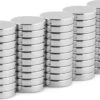 50 Stuks Super Sterke Kleine Platte Zilverkleurige Ronde Neodymium Magneetjes. Magneten Van 10x2mm Voor Op De Koelkast, Het Whiteboard Of Radiatorfolie.