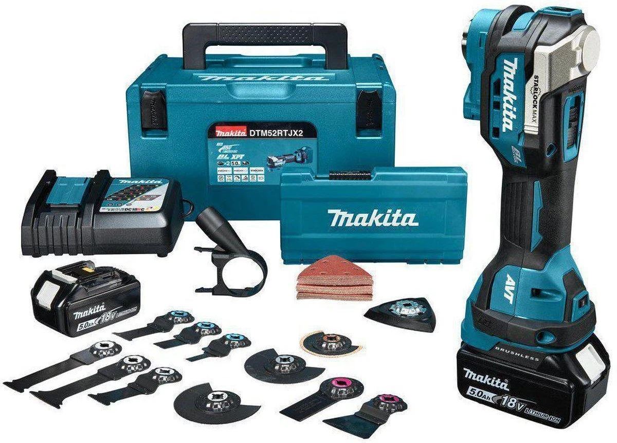 Makita DTM52RTJX2 Accu Multitool 18V 5.0Ah Li-ion In Mbox 1 Makita DTM52RTJX2 Accu Multitool 18V 5.0Ah Li-ion In Mbox