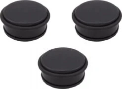 Deurstopper DIRK - Rond - 3 Stuks - Mat Zwart - Zonder Schroeven - Diameter 10,5 Cm - Hoogte 5 Cm