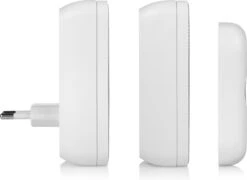 Byron DBY-22324 Draadloze Deurbel - 2 Ontvangers - 1 Ontvanger Met Stekker 1 Ontvanger Op Batterijen - Waterdicht - Wit - 150m Bereik - 85dB - 16 Melodieën - Met Mesh Afwerking En Visueel Signaal -Makita || Merkloos || Stanley Verkoopwinkel 1200x875 12