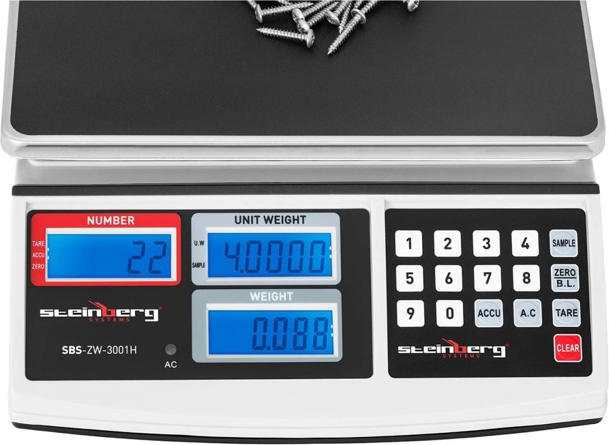 Steinberg Systems Telweegschaal - 30 Kg / 1 G - Wit 7 Steinberg Systems Telweegschaal - 30 Kg / 1 G - Wit - Afbeelding 7