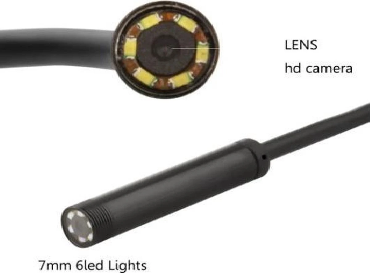 Endoscoop Camera | Inspectiecamera | Voor Android Telefoon - 1 Meter Micro USB Met Usb-C Adapter Naar Usb Man -8 Mm Kop HD 3 Endoscoop Camera | Inspectiecamera | Voor Android Telefoon - 1 Meter Micro USB Met Usb-C Adapter Naar Usb Man -8 Mm Kop HD - Afbeelding 3