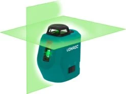 VONROC Kruislijnlaser - 360° - Groen - 4V Accu - 2600mah - Zelfnivellerend - ±40 Meter Bereik - Goede Zichtbaarheid Bij Fel Licht - Incl. Bevestigingsbeugel, USB-C Kabel & Opbergtas -Makita || Merkloos || Stanley Verkoopwinkel 1200x892 4