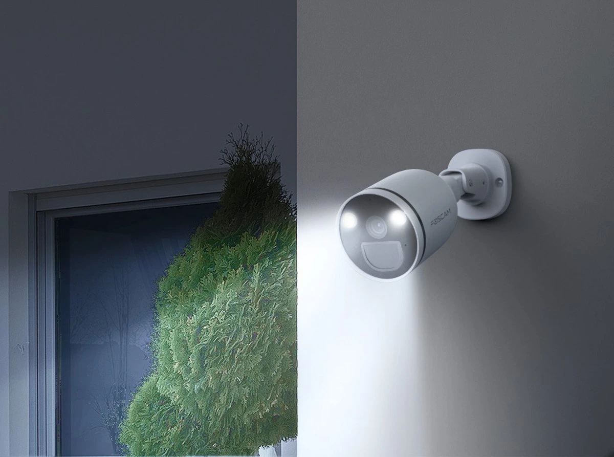 Foscam S41 - 4MP , Dual-Band , Camera Met Schijnwerper, Bewegingsmelder - Wifi - Wit 2 Foscam S41 - 4MP , Dual-Band , Camera Met Schijnwerper, Bewegingsmelder - Wifi - Wit - Afbeelding 2