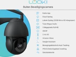 Looki Beveiligingscamera Buiten - 5G & 2.4G - 3MP - Full HD - ONVIF - Incl. 32GB SD-kaart - Draadloos Internet - Wifi & App - Met Nachtzicht - Zwart -Makita || Merkloos || Stanley Verkoopwinkel 1200x897 12