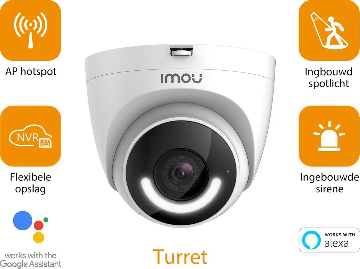 Imou Turret IP-camera - Dome - Voor Buiten - Full HD (1080p) 3 Imou Turret IP-camera - Dome - Voor Buiten - Full HD (1080p) - Afbeelding 3
