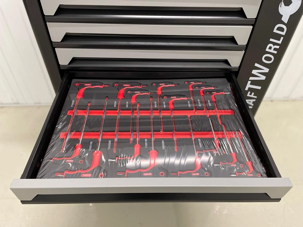 Gereedschapswagen - 499delig - Gevuld - Toolcabinet - XXL Variant - Professioneel - Gereedschap - Gereedschapsset - Hand Gereedschap - Met Mometnsleutel - Garantie - ALLES IN 1 WAGEN - LIMITED EDITION 4 Gereedschapswagen - 499delig - Gevuld - Toolcabinet - XXL Variant - Professioneel - Gereedschap - Gereedschapsset - Hand Gereedschap - Met Mometnsleutel - Garantie - ALLES IN 1 WAGEN - LIMITED EDITION - Afbeelding 4