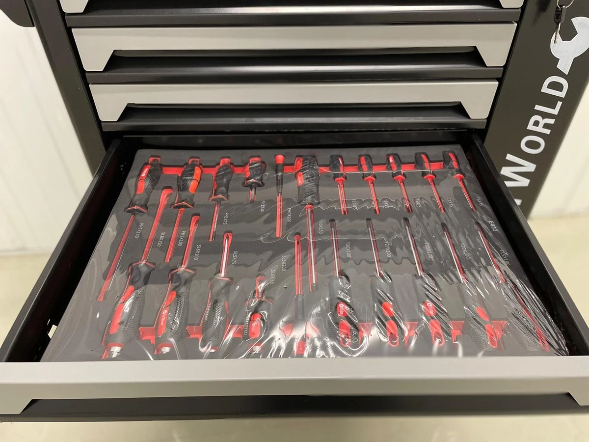 Gereedschapswagen - 499delig - Gevuld - Toolcabinet - XXL Variant - Professioneel - Gereedschap - Gereedschapsset - Hand Gereedschap - Met Mometnsleutel - Garantie - ALLES IN 1 WAGEN - LIMITED EDITION 8 Gereedschapswagen - 499delig - Gevuld - Toolcabinet - XXL Variant - Professioneel - Gereedschap - Gereedschapsset - Hand Gereedschap - Met Mometnsleutel - Garantie - ALLES IN 1 WAGEN - LIMITED EDITION - Afbeelding 8