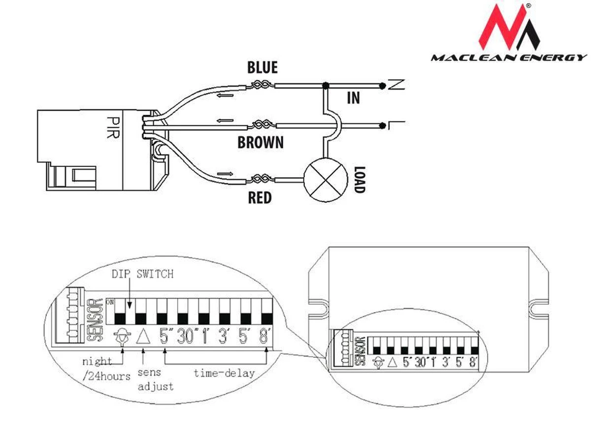 PIR Bewegingssensor 360 ° Infrarooddetector MCE32 Maclean 8 PIR Bewegingssensor 360 ° Infrarooddetector MCE32 Maclean - Afbeelding 8