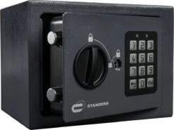 STANDERS - Elektronische Kluis - 4L - 15 X 20 X 15 Cm - Wandkluis - Codekluis - 2 Veiligheidssleutels - Elektronische Wachtwoordkluis