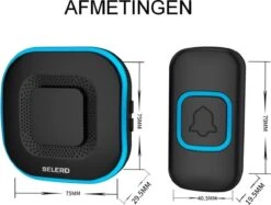 Selerd V2 - Zwart - Draadloze Deurbel - Plug & Play - IP44 Waterdicht - 4 Volumes - 38 Melodieën - Incl. Batterij - Deurbel Draadloos - Oplichtende Led - 5 Jaar Garantie -Makita || Merkloos || Stanley Verkoopwinkel 1200x907 22