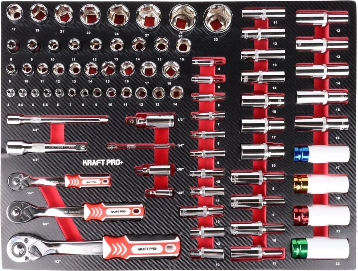Kraft Pro+ - Gereedschapwagen - 7/6 Laden Gevuld - Groot Opbergvak 5 Kraft Pro+ - Gereedschapwagen - 7/6 Laden Gevuld - Groot Opbergvak - Afbeelding 5
