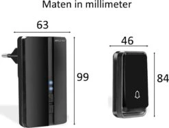 Bell4U Draadloze Deurbel Met 1 Ontvanger - Plug & Play - Beldrukker Heeft Geen Batterijen Nodig - IP55 Waterdicht - Zwart 12 Bell4U Draadloze Deurbel Met 1 Ontvanger - Plug & Play - Beldrukker Heeft Geen Batterijen Nodig - IP55 Waterdicht - Zwart -Makita || Merkloos || Stanley Verkoopwinkel 1200x911 12