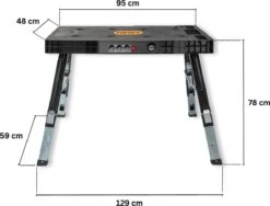 FUXTEC Werkbank - 5in1 - Universele Werkbank, Werkplatform, Steiger, Zaagbok, Transportrol En Werkplaatsrolbord In één - FX-WB 20 FUXTEC Werkbank - 5in1 - Universele Werkbank, Werkplatform, Steiger, Zaagbok, Transportrol En Werkplaatsrolbord In één - FX-WB -Makita || Merkloos || Stanley Verkoopwinkel 1200x912 1