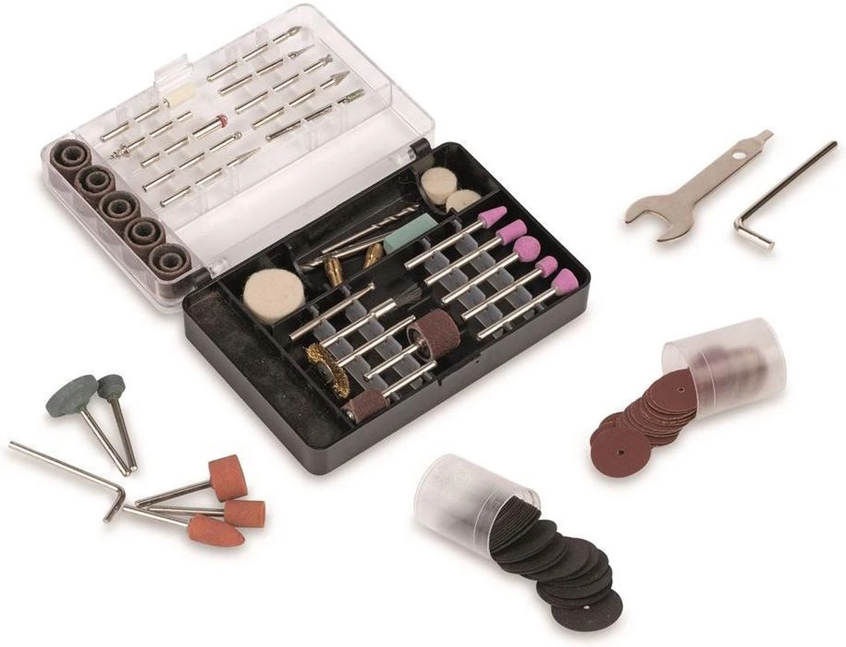 Powerplus POWX1341 Roterende Multitool - Multifunctioneel Gereedschap - 200W - Roterend - Variabele Snelheid - Digitale Display - Incl. Statief, Flexibele As, 2 Opzetstukken, 126 Accessoires En Gereedschapskoffer 7 Powerplus POWX1341 Roterende Multitool - Multifunctioneel Gereedschap - 200W - Roterend - Variabele Snelheid - Digitale Display - Incl. Statief, Flexibele As, 2 Opzetstukken, 126 Accessoires En Gereedschapskoffer - Afbeelding 7