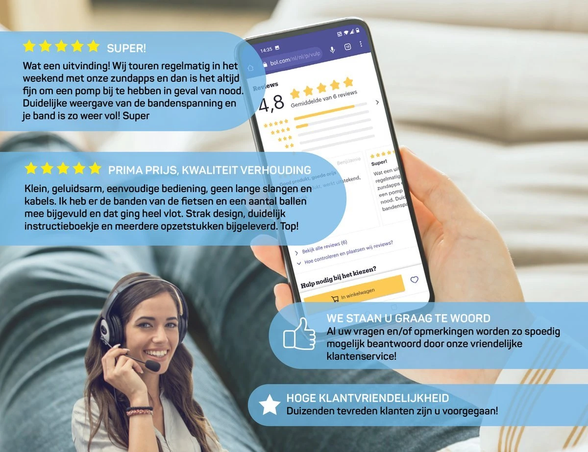 Vulpes Tech® 6-in-1 Compressor Bandenpomp - Elektrische Fietspomp Met Touchscreen - Voor Auto, Scooter, Fiets, Bal En Luchtbed - Inclusief 7 Opzetstukken, Zaklamp & Reistas 11 Vulpes Tech® 6-in-1 Compressor Bandenpomp - Elektrische Fietspomp Met Touchscreen - Voor Auto, Scooter, Fiets, Bal En Luchtbed - Inclusief 7 Opzetstukken, Zaklamp & Reistas - Afbeelding 11