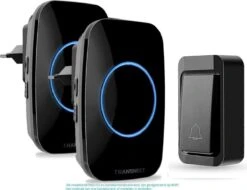 Draadloze Deurbel Met 2 Ontvangers - Plug&Play - Regelbaar Volume / Melodie - Oplichtende LED's - De Belset Werkt Geheel Zonder Batterijen